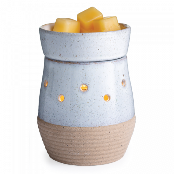 Candle Warmers elektrische Duftlampe - RUSTIC WHITE  creme/braun Keramik